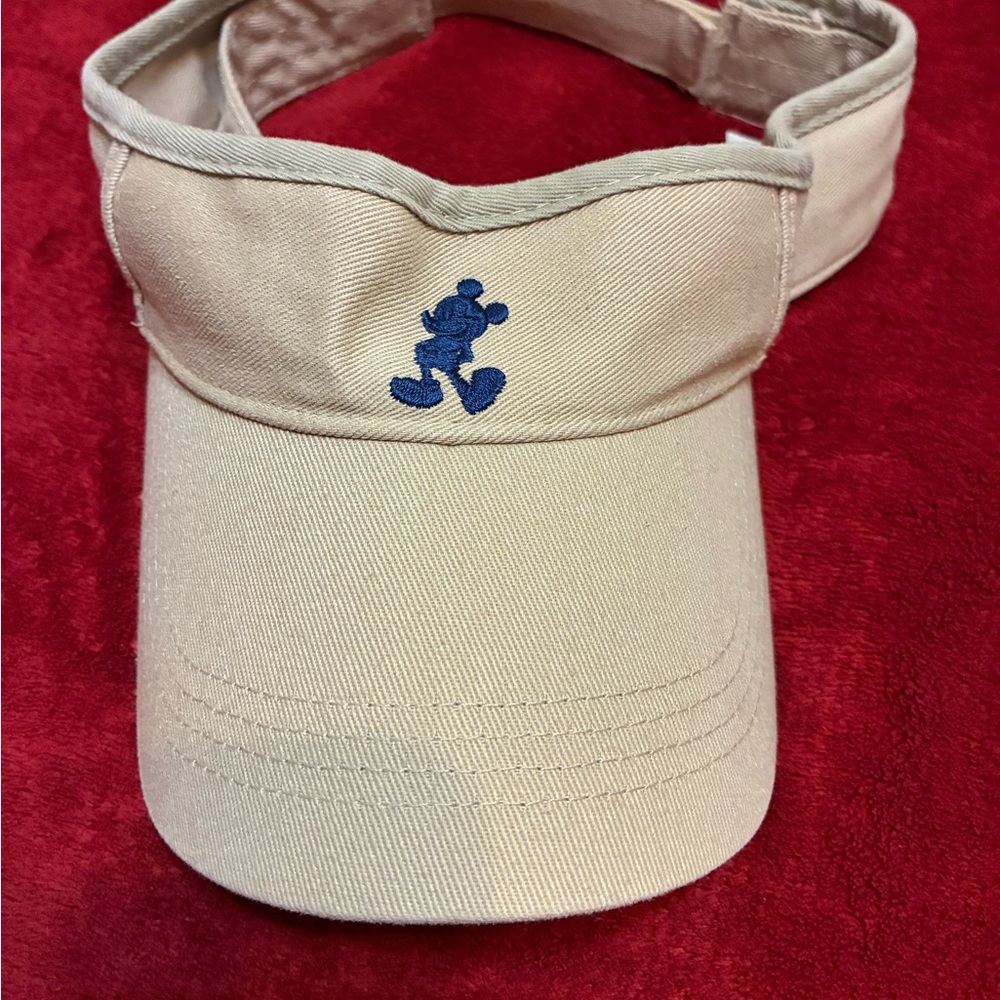 Disney Visor Tan with Blue Mickey Embroidery